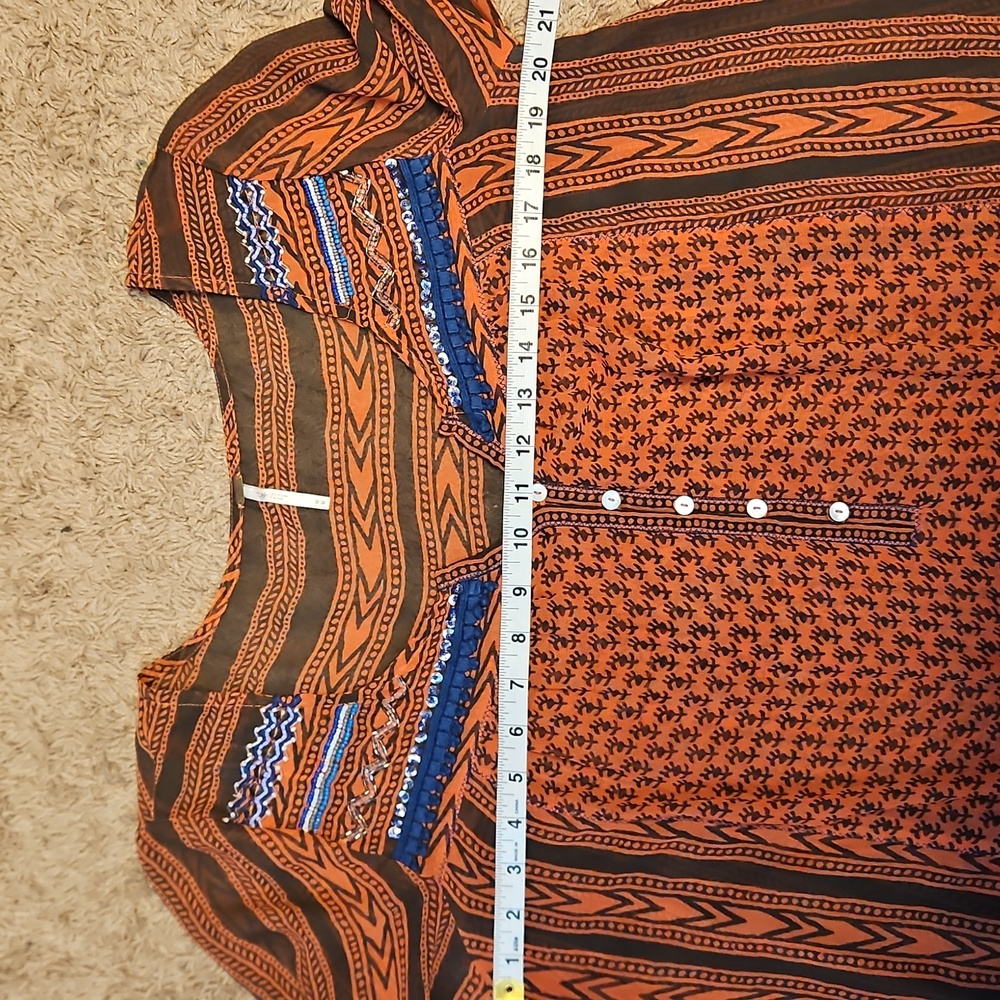 Free People Feather In The Wind Top In Blood Orange - Picture 8 of 9